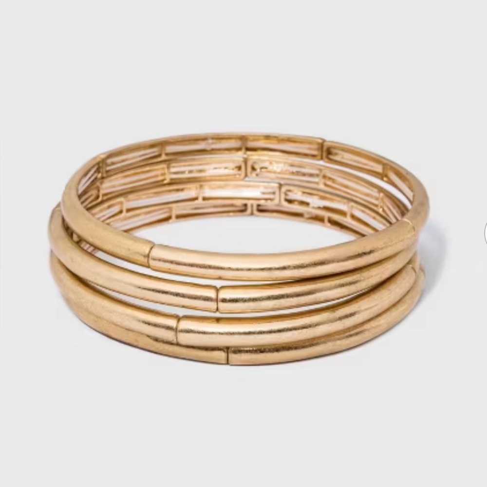 Elegant Gold Bangle Stretch Bracelets (2)